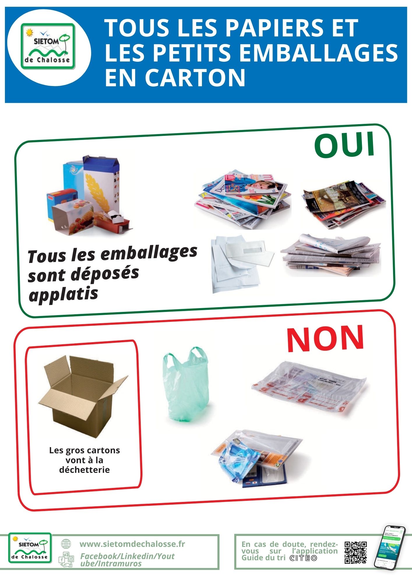 Consignes papiers et emballages en carton